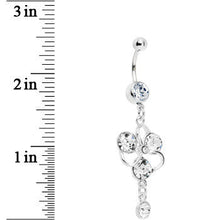 将图片加载到图库查看器，Clear Gem Glamour Flower Belly Ring
