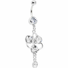 将图片加载到图库查看器，Clear Gem Glamour Flower Belly Ring
