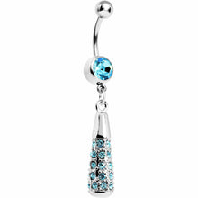 将图片加载到图库查看器，Aqua Gem Paved Drop Dangle Belly Ring
