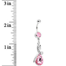 Load image into Gallery viewer, Pink Gem Loop-Di-Loop Teardrop Belly Ring
