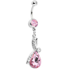 Load image into Gallery viewer, Pink Gem Loop-Di-Loop Teardrop Belly Ring

