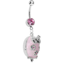 将图片加载到图库查看器，Pretty Pink Whimsical Owl Belly Ring
