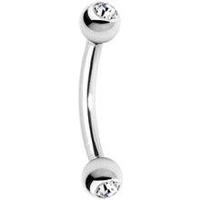 将图片加载到图库查看器，16G 5/16 Clear Gem Internally Threaded Eyebrow Ring
