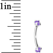 将图片加载到图库查看器，Tanzanite Purple Prong Set Gem Internally Threaded Eyebrow Ring
