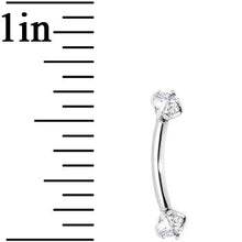 将图片加载到图库查看器，Clear Prong Set Gem Internally Threaded Eyebrow Ring
