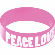 Load image into Gallery viewer, Pink White Peace Love Boobies Awareness for Breast Cancer Bracelet
