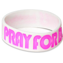 Load image into Gallery viewer, White Pink Pray for Boobies Awareness for Breast Cancer Bracelet
