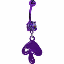Load image into Gallery viewer, Purple Gem Mushroom Dangle Belly Ring
