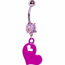 Load image into Gallery viewer, True Love Pink Heart Dangle Belly Ring
