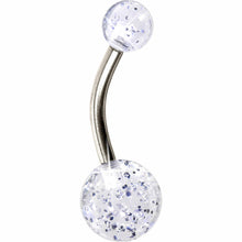 将图片加载到图库查看器，Grade 23 Solid Titanium Clear Glitter Acrylic Belly Ring
