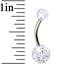 将图片加载到图库查看器，Grade 23 Solid Titanium Clear Glitter Acrylic Belly Ring
