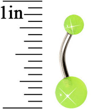 Load image into Gallery viewer, Grade 23 Solid Titanium Lime Fizz Acrylic belly Ring
