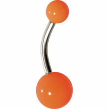 Load image into Gallery viewer, Grade 23 Solid Titanium Flat Orange Acrylic Belly Ring
