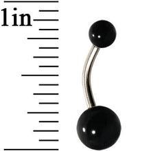 将图片加载到图库查看器，Grade 23 Solid Titanium Flat Black Acrylic Belly Ring
