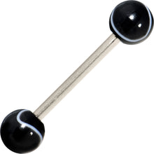 将图片加载到图库查看器，Grade 23 Solid Titanium Black Marble Acrylic Barbell Tongue Ring
