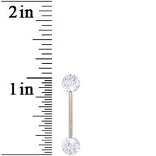 Load image into Gallery viewer, Grade 23 Solid Titanium Clear Glitter Acrylic Barbell Tongue Ring
