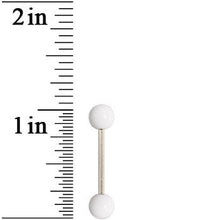 将图片加载到图库查看器，Grade 23 Solid Titanium Flat White Acrylic Barbell Tongue Ring
