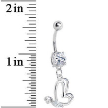 Load image into Gallery viewer, Crystalline Gem Hollow Wing Butterfly Belly Ring
