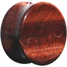 Load image into Gallery viewer, 7/8 Red Tiger Eye Natural Stone Plug
