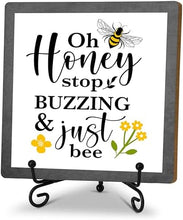 Load image into Gallery viewer, Spring Honey Bee Wood Sign Home Decor
