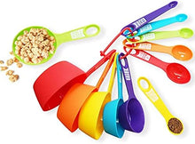Load image into Gallery viewer, 12 Piece Measuring Cups and Spoons Set, Colored Kitchen Measure Tools, Durable Nesting Cups and Spoons for Dry and Liquid, Dishwasher Safe

