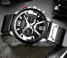 Load image into Gallery viewer, Men's Sports Waterproof Watch With Leather Belts, Chronometers And Large Numbers Details Luxury Watches Unique Design Excellent Gift
