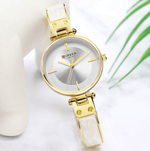 Load image into Gallery viewer, Womens Elegant Stainless Steel Watch With Ceramic Bracelet In Shimmering Marble Colors
