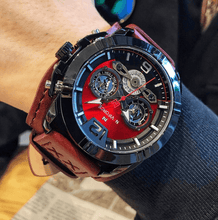 Load image into Gallery viewer, Men's Leather Waterproof Watch With Chronometers And Fluorescent Hands Excellent Design Perfect Gift
