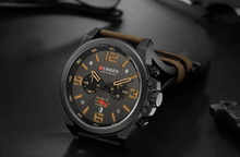 Load image into Gallery viewer, Retro  Waterproof Watch With Chronometers Steel Case And Leather Belts Unique Design Excellent Look Perfect Gift For Your Man
