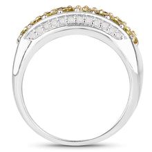 将图片加载到图库查看器，1.91 Carat Genuine Yellow Diamond and White Diamond .925 Sterling Silver Ring
