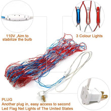 将图片加载到图库查看器，420 LED American Advanced Flag String Lights

