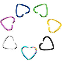 Load image into Gallery viewer, 16G Black Anodized Hollow Heart Daith Cartilage Closure Ring

