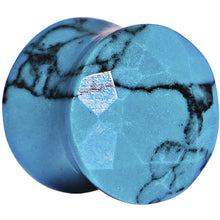 Load image into Gallery viewer, 5/8 Turquoise Semi Precious Stone Faceted Double Flare Plug
