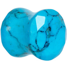 Load image into Gallery viewer, 00G Turquoise Natural Stone Faceted Saddle Plug Set

