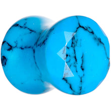 将图片加载到图库查看器，0G Turquoise Semi Precious Stone Saddle Plug Set

