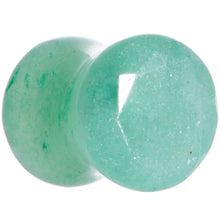Load image into Gallery viewer, 0G Set of Green Aventurine Semi Precious Stone Faceted Double Flare Plug
