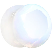 将图片加载到图库查看器，5/8 Opalite Semi Precious Stone Faceted Double Flare Plug

