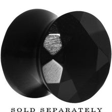 Load image into Gallery viewer, 9/16 Black Agate Semi Precious Stone Faceted Double Flare Plug
