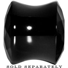 Load image into Gallery viewer, 9/16 Black Agate Semi Precious Stone Faceted Double Flare Plug
