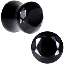 Load image into Gallery viewer, 00G Black Agate Semi Precious Stone Saddle Plug Set
