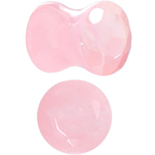Load image into Gallery viewer, 0G Rose Flower Quartz Semi Precious Stone Faceted Double Flare Plug Set
