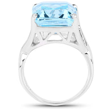 Load image into Gallery viewer, 14.20 Carat Genuine Blue Topaz .925 Sterling Silver Ring
