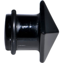 将图片加载到图库查看器，1/2 Black Agate Semi Precious Stone Pyramid Top Plug
