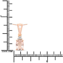 将图片加载到图库查看器，1.12 Carat Genuine Morganite and White Topaz .925 Sterling Silver Pendant
