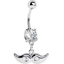 Load image into Gallery viewer, Crystalline Gem Mustache Belly Ring
