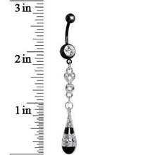 Load image into Gallery viewer, Crystalline Gem Exotic Midnight Teardrop Bead Belly Ring
