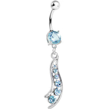 将图片加载到图库查看器，Aqua Gem Journey Swirl Belly Ring
