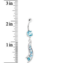 将图片加载到图库查看器，Aqua Gem Journey Swirl Belly Ring
