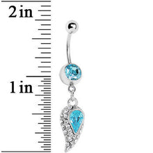 将图片加载到图库查看器，Aqua Gem Inverted Encrusted Teardrop Belly Ring
