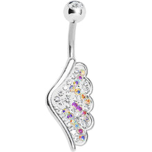 Load image into Gallery viewer, Aurora Gem Outstretched Angel Wing Belly Ring

